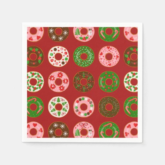 Serviette En Papier Motif de Noël Donut Holiday (Devant)