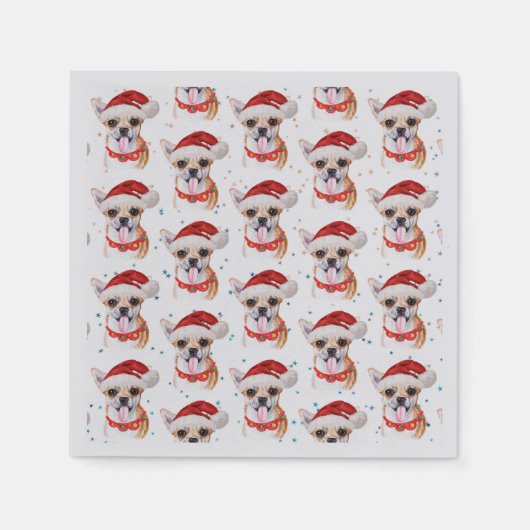 Serviette En Papier Motif de Noël du chien de Chihuahua (Devant)