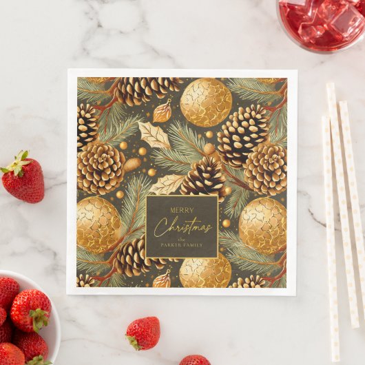 Serviette En Papier Motif de Noël Earth Tones #29 ID1009 (En situation)