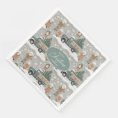 Serviette En Papier Motif de Noël Earth Tones #2 ID1009 (Coin)
