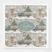 Serviette En Papier Motif de Noël Earth Tones #2 ID1009 (Devant)
