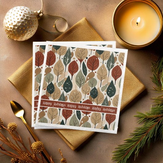 Serviette En Papier Motif de Noël Earth Tones #5 ID1009