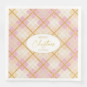 Serviette En Papier Motif de Noël en or rose #28 ID1009 (Devant)