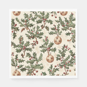 Serviette En Papier Motif de Noël floral Poinsettia (6)
