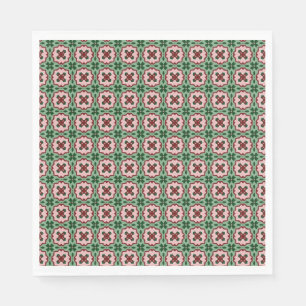 Serviette En Papier Motif de Noël Folksy Bohemian