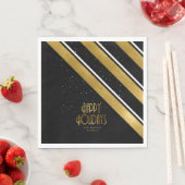 Serviette En Papier Motif de Noël Gold/Black ID862 (En situation)