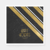 Serviette En Papier Motif de Noël Gold/Black ID862 (Devant)