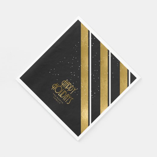 Serviette En Papier Motif de Noël Gold/Black ID862 (Coin)