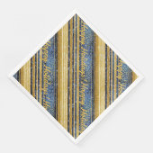 Serviette En Papier Motif de Noël Gold bleu#28 ID1009 (Coin)