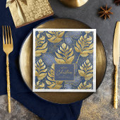 Serviette En Papier Motif de Noël Gold bleu#29 ID1009