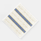 Serviette En Papier Motif de Noël Gold bleu#35 ID1009 (Coin)