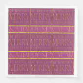 Serviette En Papier Motif de Noël Magenta Gold#35b ID1009 (Devant)