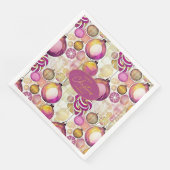Serviette En Papier Motif de Noël Magenta Gold n° 6 ID1009 (Coin)