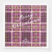 Serviette En Papier Motif de Noël Magenta Gold n° 7 ID1009 (Devant)