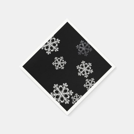 Serviette En Papier Motif de Noël minimaliste monochrome (Coin)