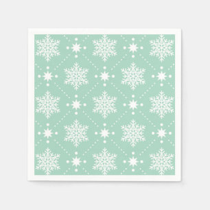 Serviette En Papier Motif de Noël Mint Green White