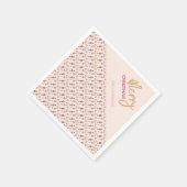 Serviette En Papier Motif de Noël moderne Pastel Pink (Coin)