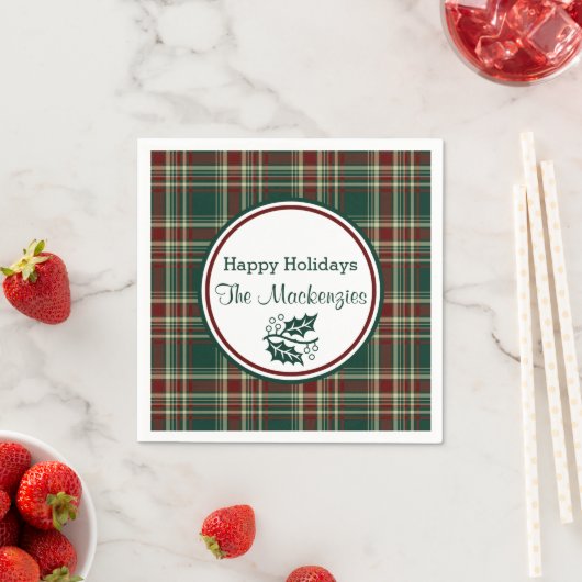 Serviette En Papier Motif de Noël noir sur mesure (En situation)