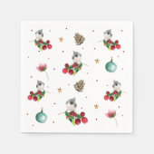 Serviette En Papier Motif de Noël Oiseau d'hiver (Devant)