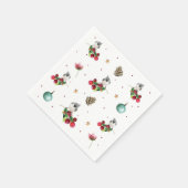 Serviette En Papier Motif de Noël Oiseau d'hiver (Coin)