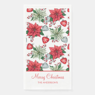 Serviette En Papier Motif de Noël Poinsettia
