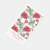 Serviette En Papier Motif de Noël Poinsettia (Coin)