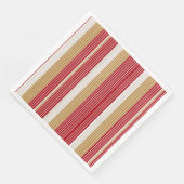 Serviette En Papier Motif de Noël Red Gold Pinstripe #28 ID1009 (Coin)