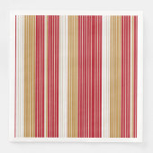 Serviette En Papier Motif de Noël Red Gold Pinstripe #28 ID1009 (Devant)