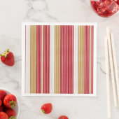 Serviette En Papier Motif de Noël Red Gold Pinstripe #28 ID1009 (En situation)