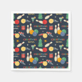 Serviette En Papier Motif de Noël rétro (Devant)