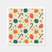 Serviette En Papier Motif de Noël rétro et cadeau (Devant)