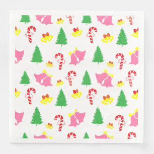 Serviette En Papier Motif de Noël rose moderne