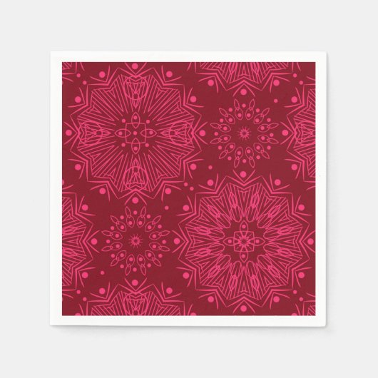 Serviette En Papier Motif de Noël rouge. (Devant)