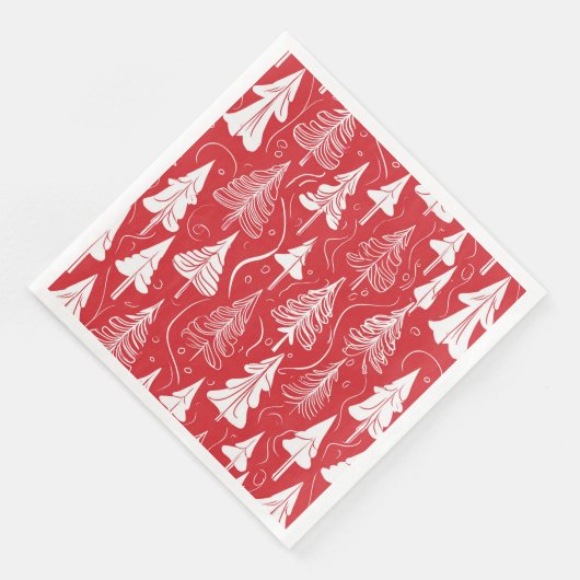 Serviette En Papier Motif de Noël rouge #6 ID1009 (Coin)