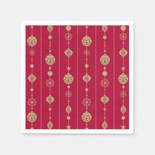Serviette En Papier Motif de Noël rouge et or