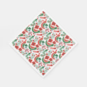 Serviette En Papier Motif de Noël scandinave w Fleurs et oiseaux (Coin)