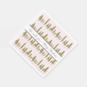 Serviette En Papier Motif de Noël simple rose et magenta (Coin)