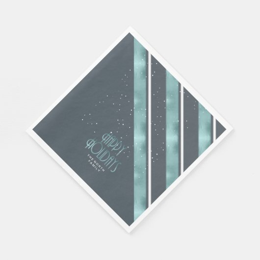 Serviette En Papier Motif de Noël Turquoise/blanc ID862 (Coin)