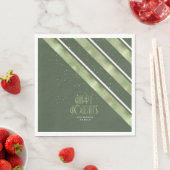 Serviette En Papier Motif de Noël Vert/Blanc ID862 (En situation)