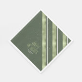 Serviette En Papier Motif de Noël Vert/Blanc ID862 (Coin)