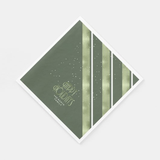 Serviette En Papier Motif de Noël Vert/Blanc ID862 (Coin)