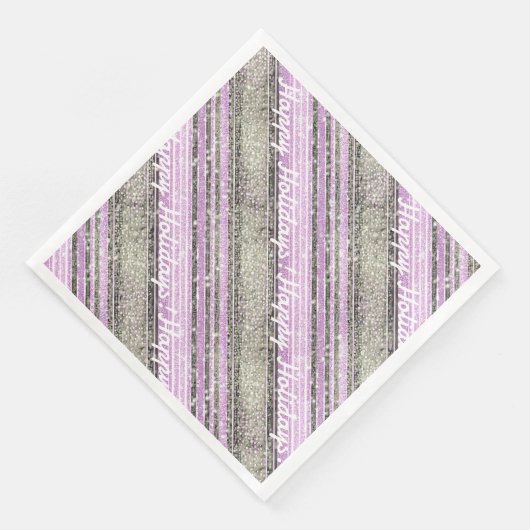Serviette En Papier Motif de Noël vert violet #28 ID1009 (Coin)