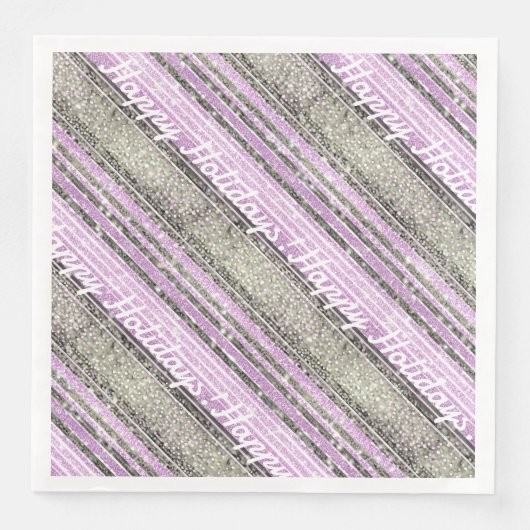 Serviette En Papier Motif de Noël vert violet #28 ID1009 (Devant)