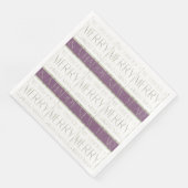 Serviette En Papier Motif de Noël vert violet #35 ID1009 (Coin)