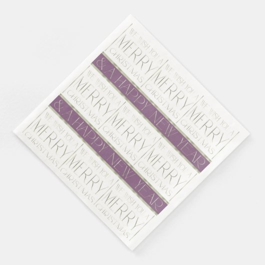 Serviette En Papier Motif de Noël vert violet #35 ID1009 (Coin)