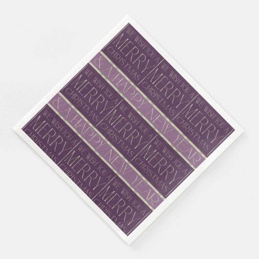 Serviette En Papier Motif de Noël vert violet #35b ID1009 (Coin)