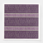 Serviette En Papier Motif de Noël vert violet #35b ID1009 (Devant)