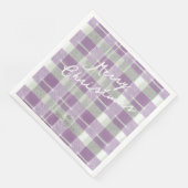 Serviette En Papier Motif de Noël vert violet #7 ID1009 (Coin)