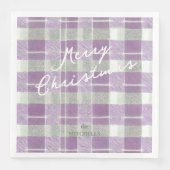 Serviette En Papier Motif de Noël vert violet #7 ID1009 (Devant)