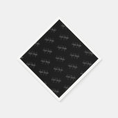 Serviette En Papier Motif de nom de très gris foncé et de monogramme n (Coin)